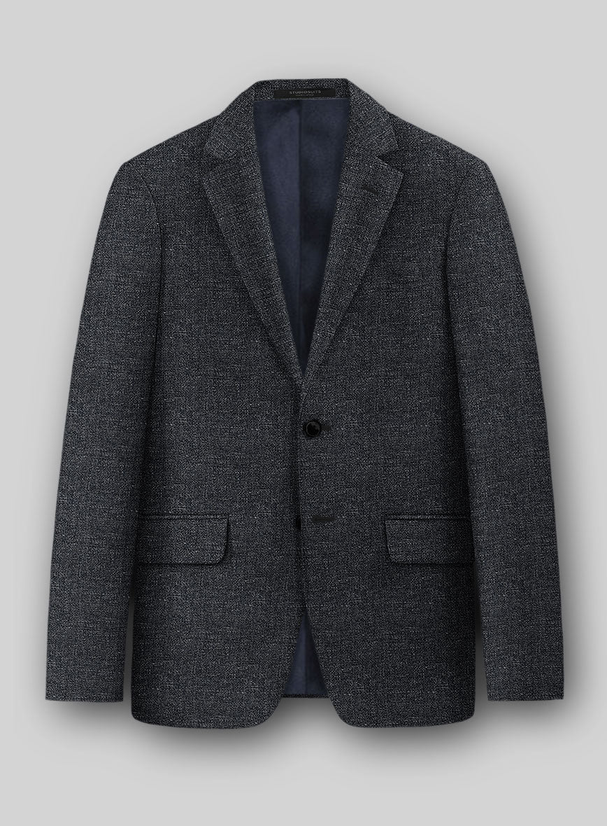 StudioSuits Italian Wool Linen Basket Weave Gulem Jacket