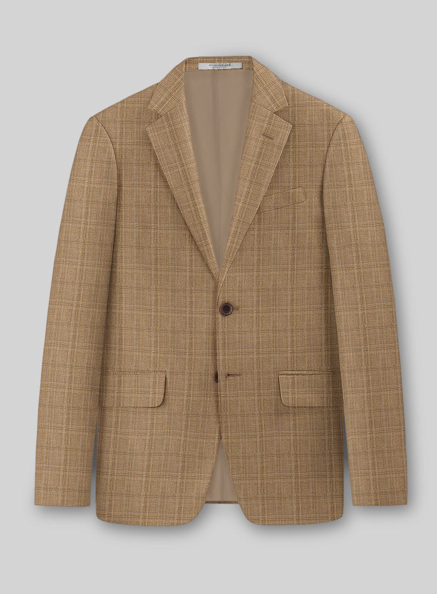 StudioSuits Napolean Gisde Glen Brown Wool Jacket
