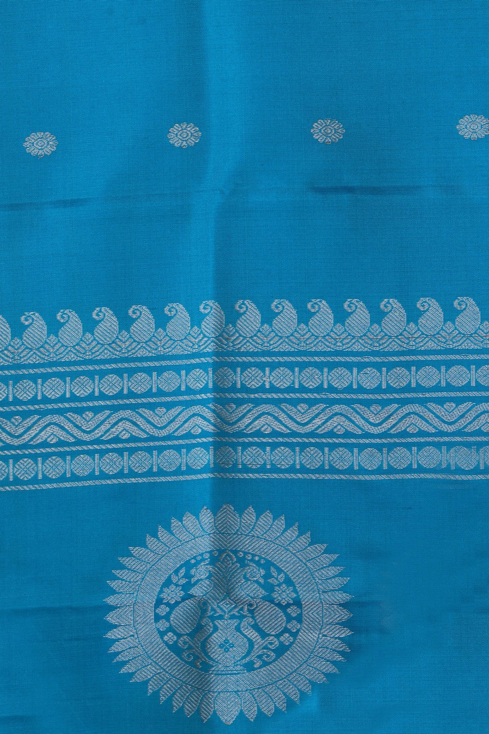 Kalanjali Gadwal Silk blue Dupatta - view 2