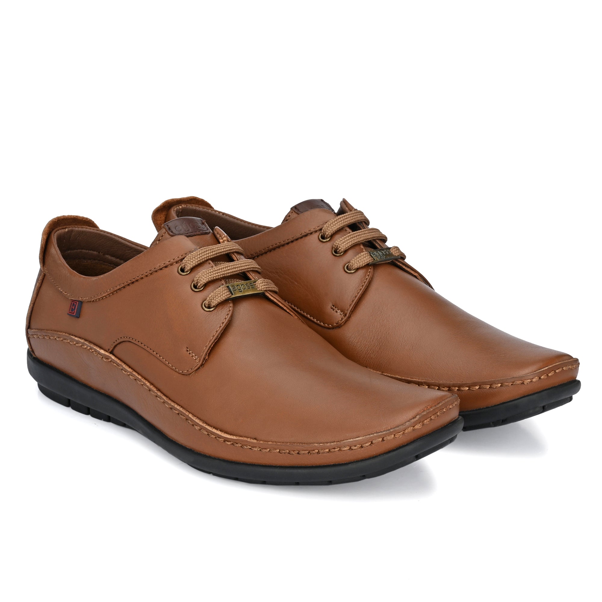egoss-shoes Egoss Leather Casual Lace-Up Shoes For Men
