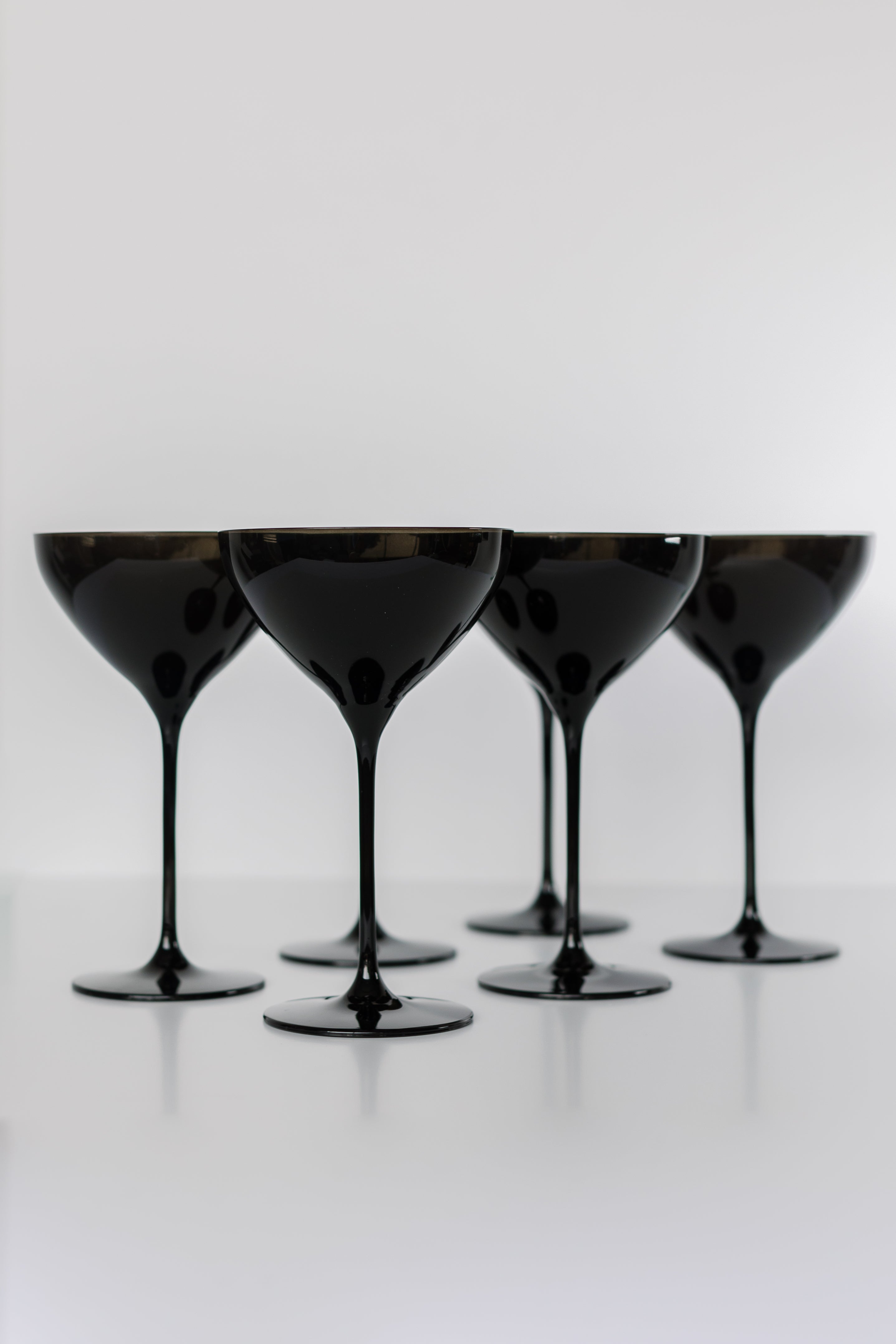 Estelle Colored Glass Estelle Colored Martini Glass - Set of 6 {Black}