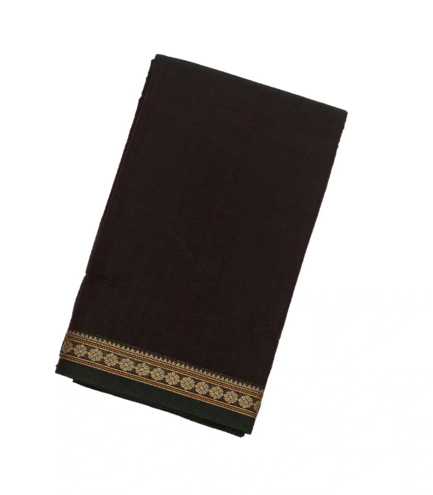 RmKV Crimson Handloom Kanchi Cotton Muppagam Saree With Checks & Button Motifs