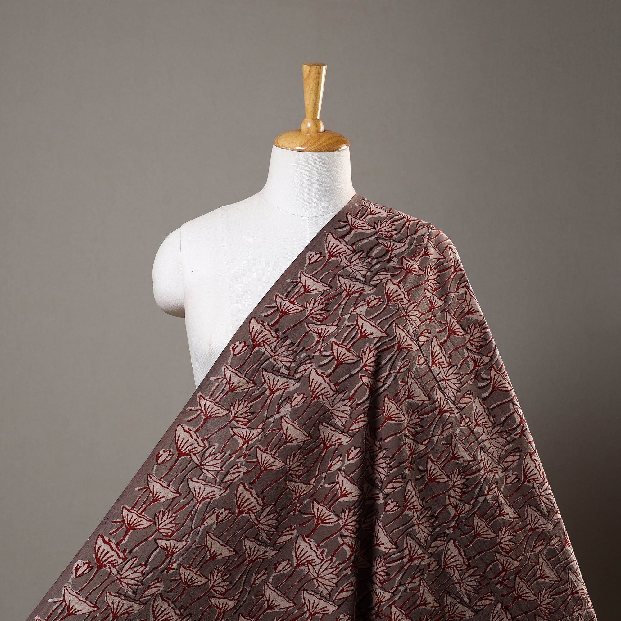 BINDAAS UNLIMITED Brown - Bindaas Natural Dyed Cotton Block Print Fabric 11