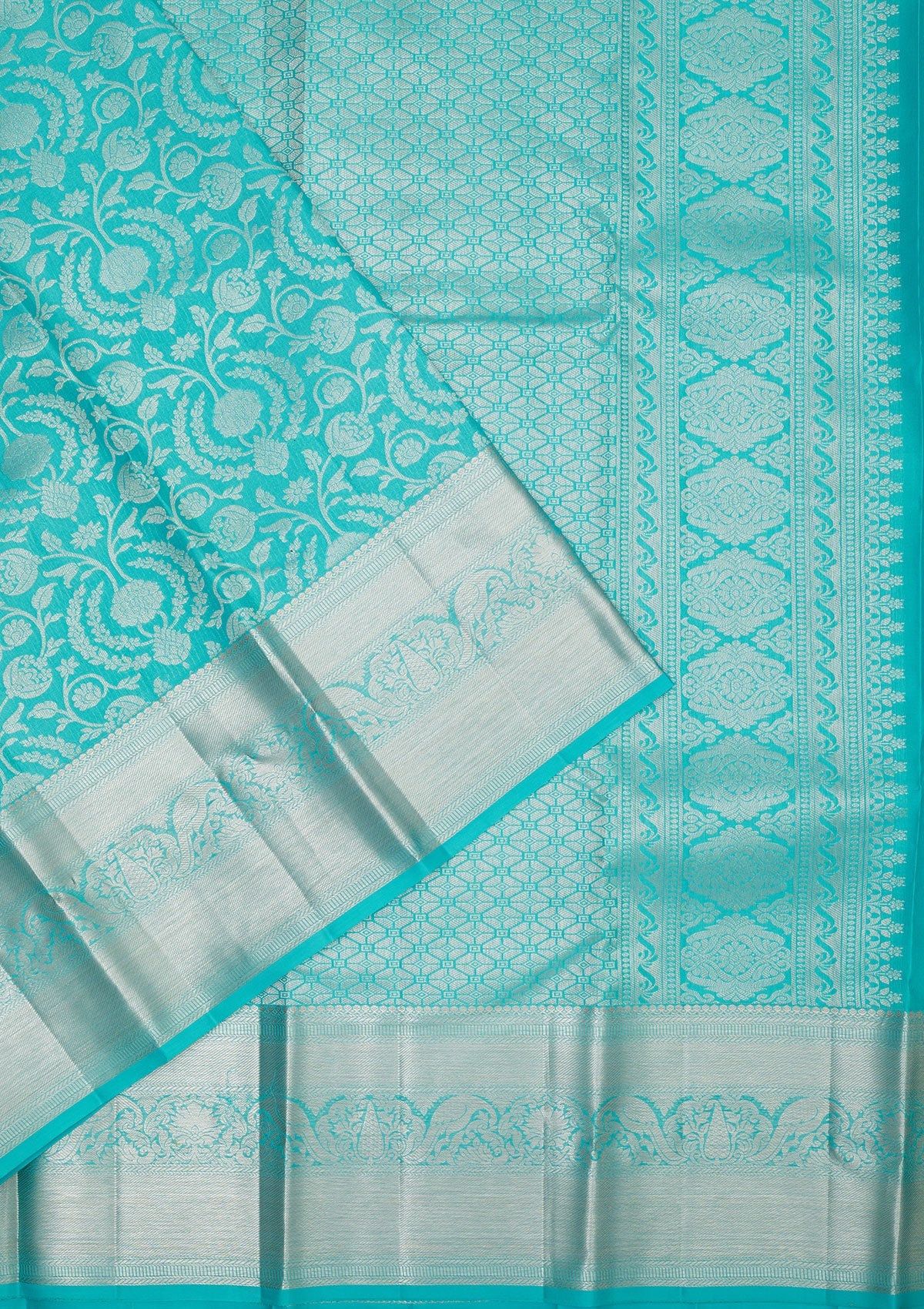 Koskii Sky Blue Zariwork Pure Silk Saree – Women's - view 3