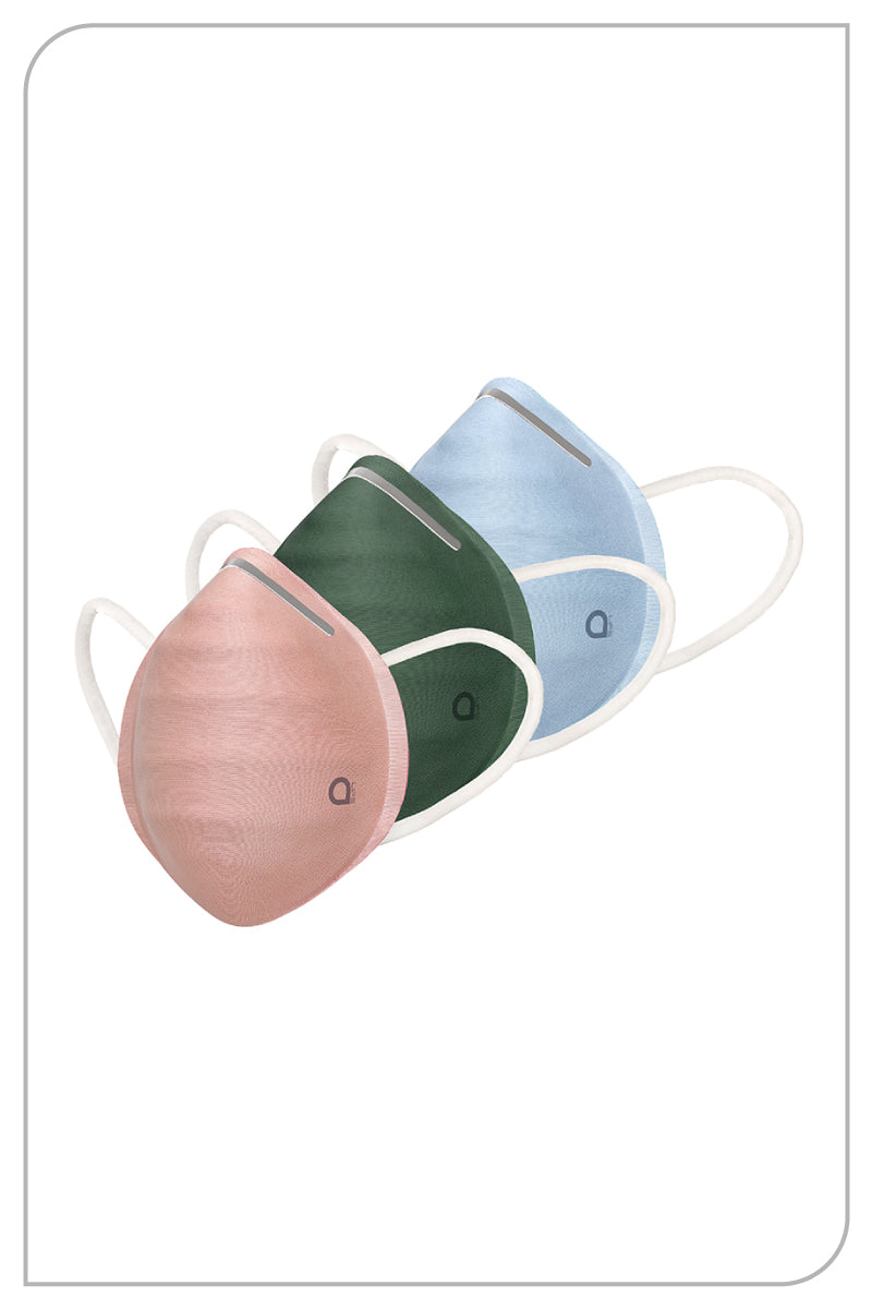 amante Ultra-light Contoured Fit Mask (Pack of 3) - Chlk Rose-Thyme-I Topaz
