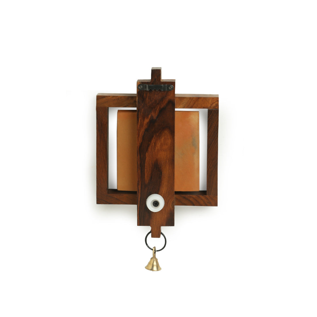 EXCLUSIVELANE 'Shades of a Leaf' Hand Painted Wall Hanging In Sheesham Wood & Terracotta (Set of 2) - view 5