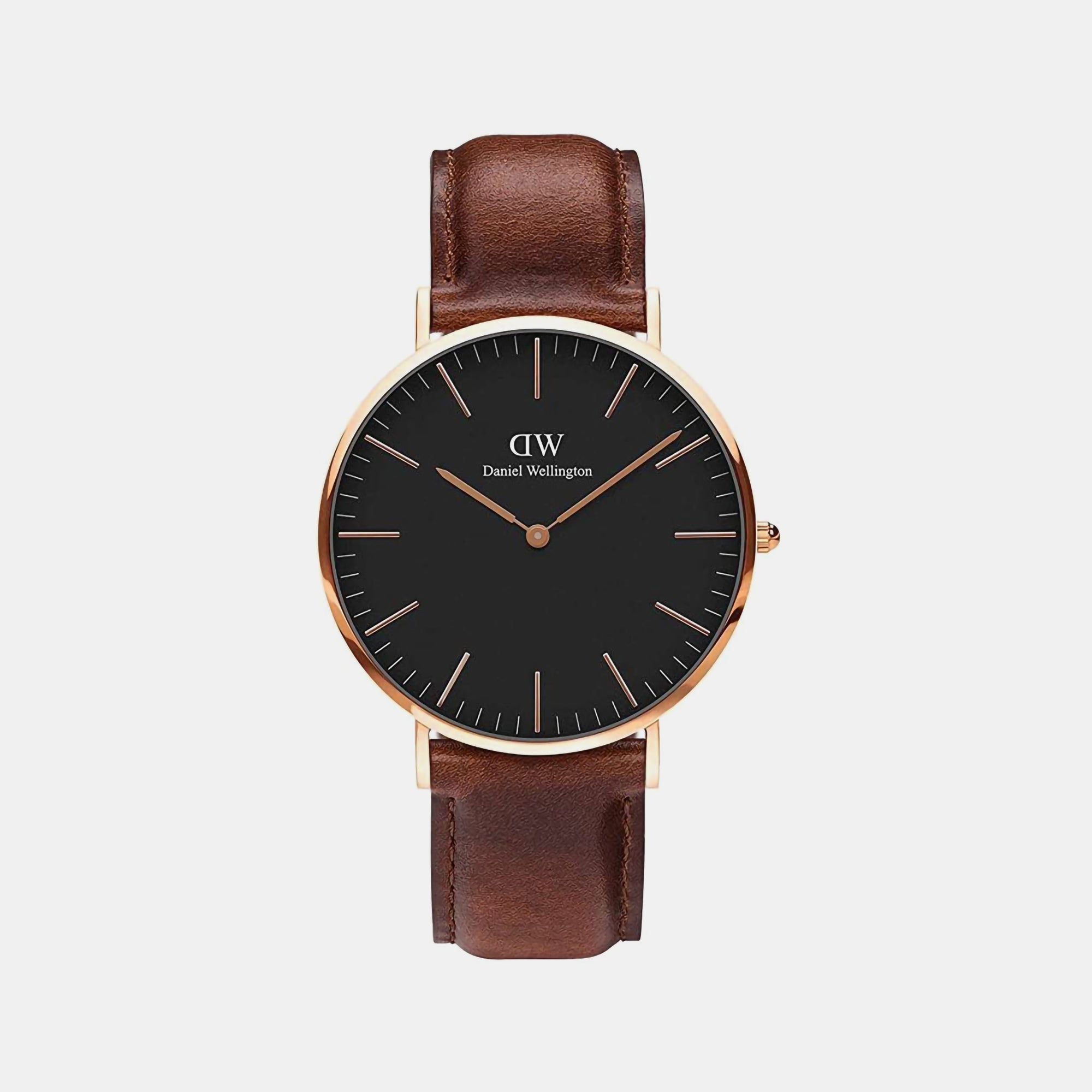Daniel Wellington Classic Men Quartz Black Dial Analog Leather Watch DW00100124K