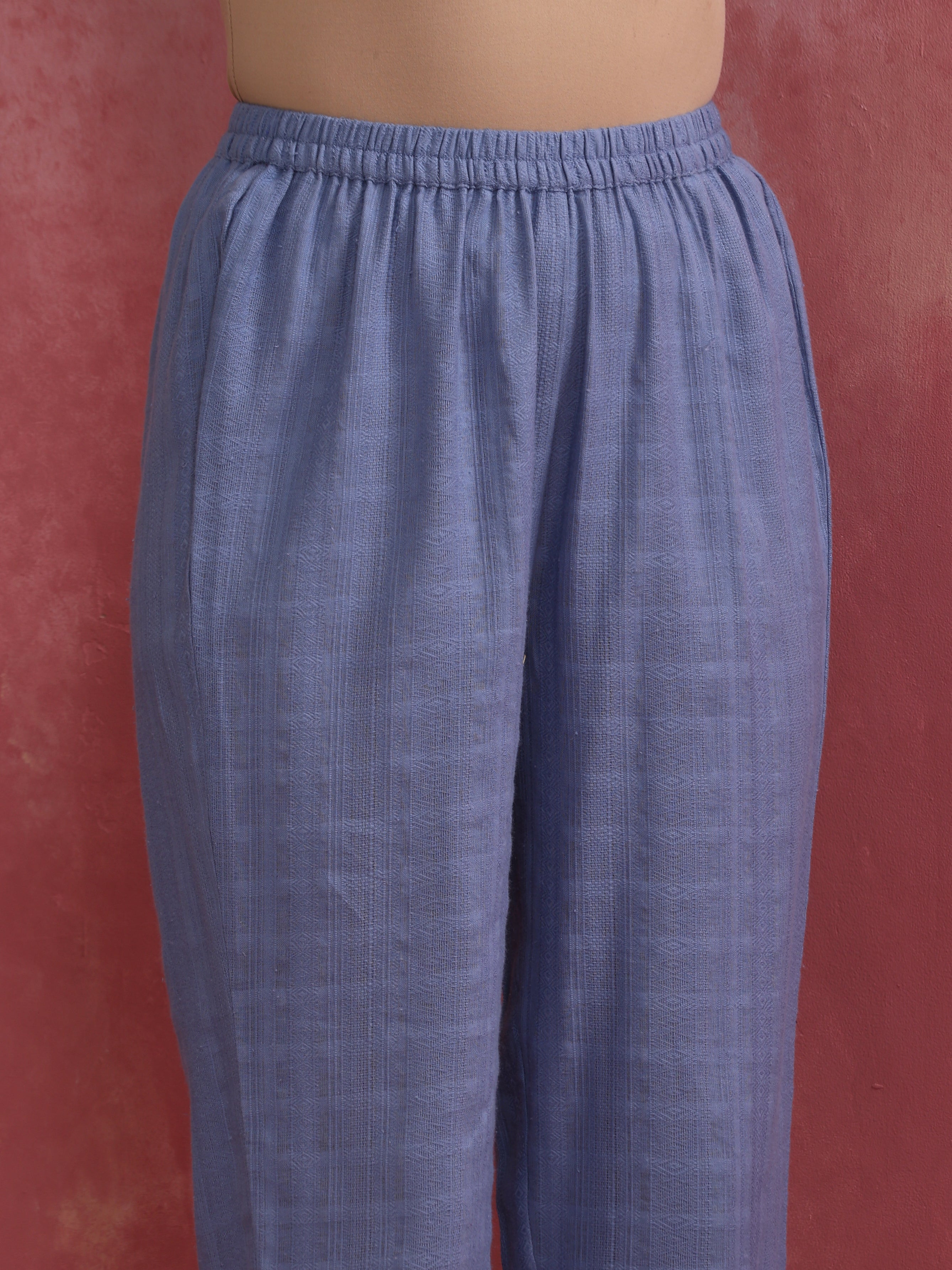trueBrowns Sky Blue Cotton Kurta Co-ord set - view 9