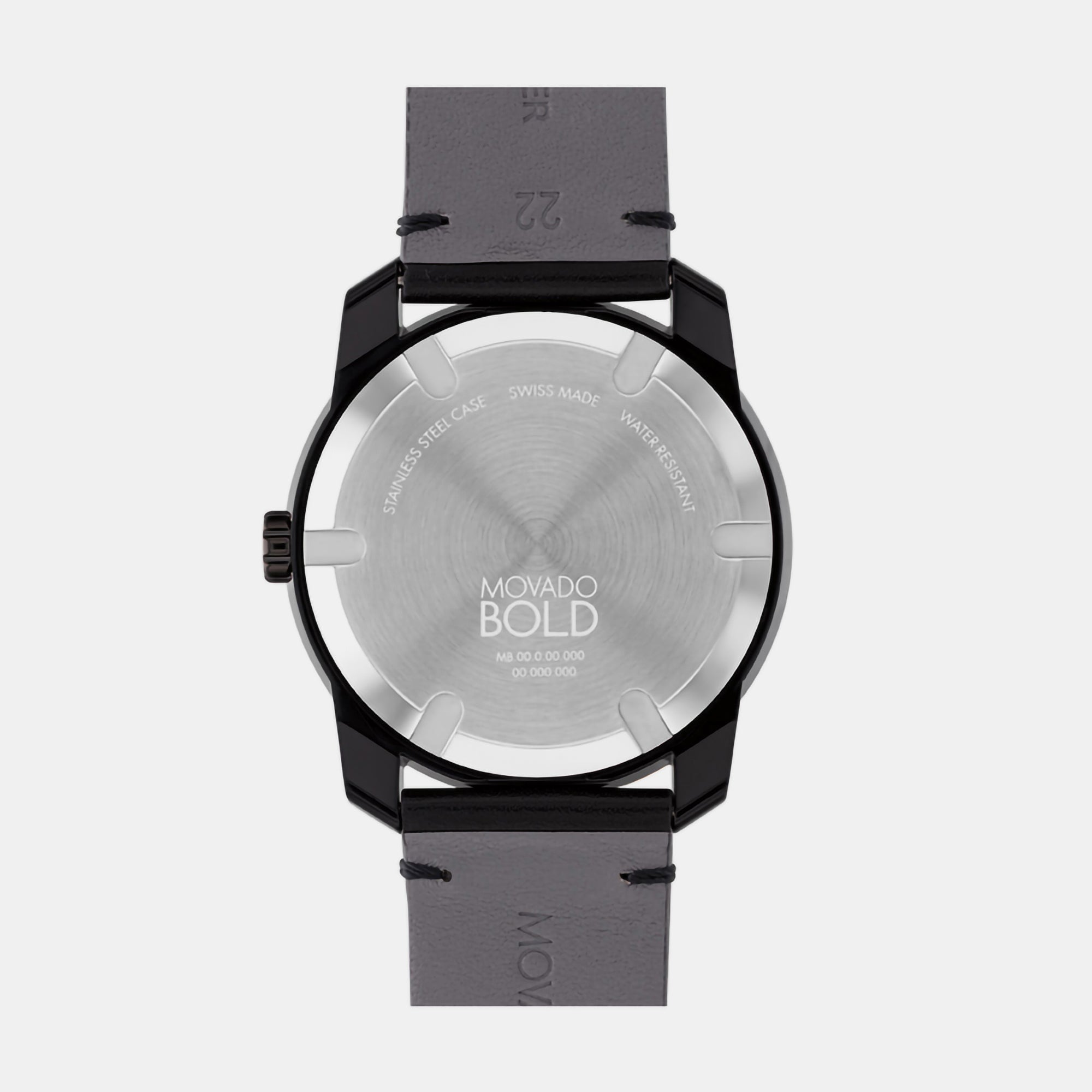Movado Bold Men Quartz Black Dial Analog Leather Watch 3601130 - view 2