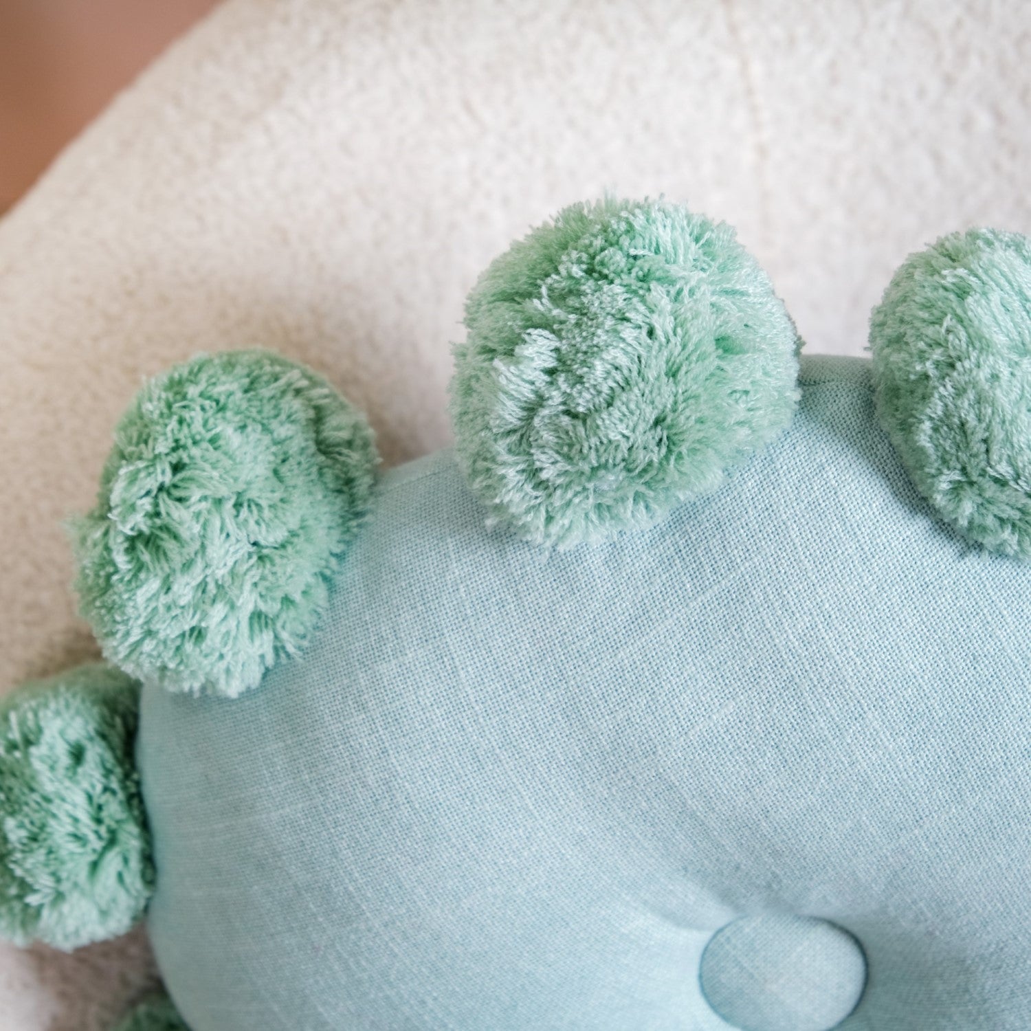 Nestasia Pom Pom Round Cushion Mint Green 17 Inch - view 3