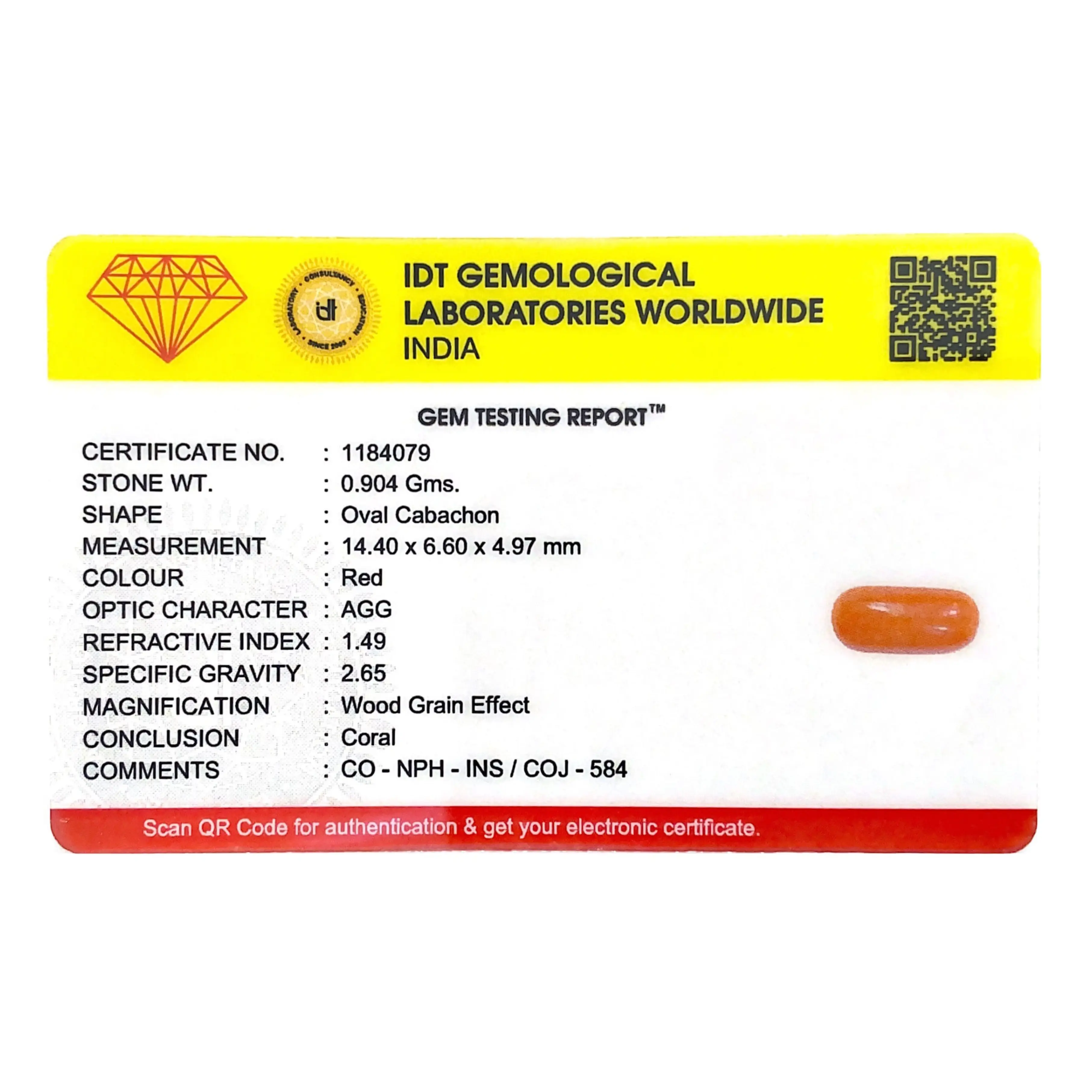 Pramogh Red Coral - 4.52 Carat - view 4