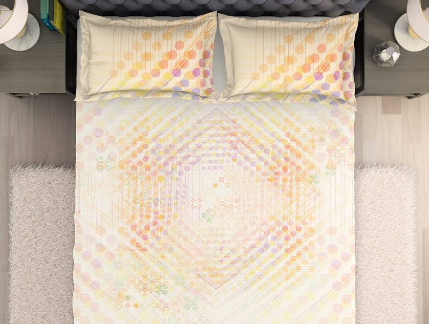 Spaces India Geometric Beige 100% Cotton King Size Bedsheet Organic Cotton - By Spaces - view 4