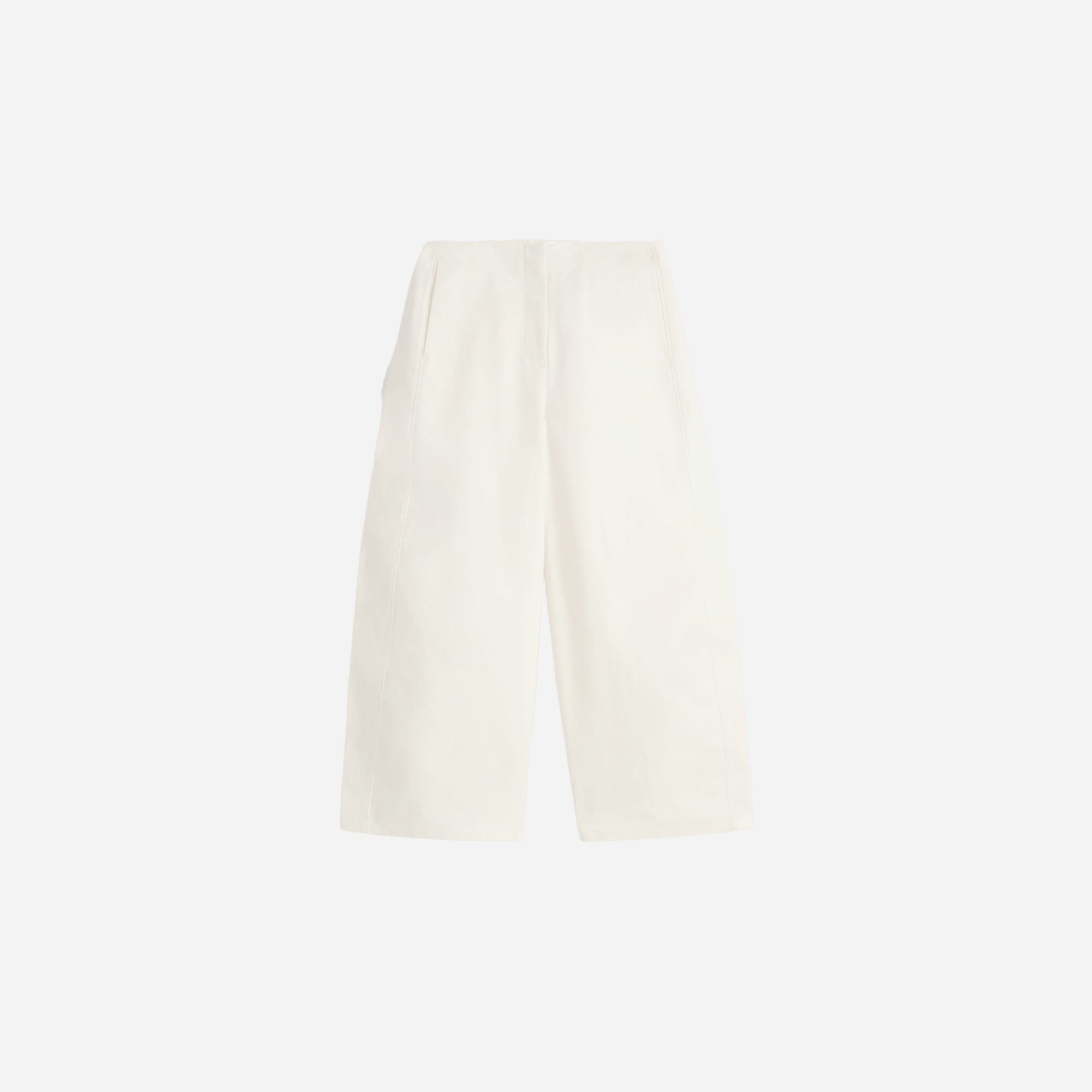 Cos Cropped Barrel-Leg Cotton Trousers – White