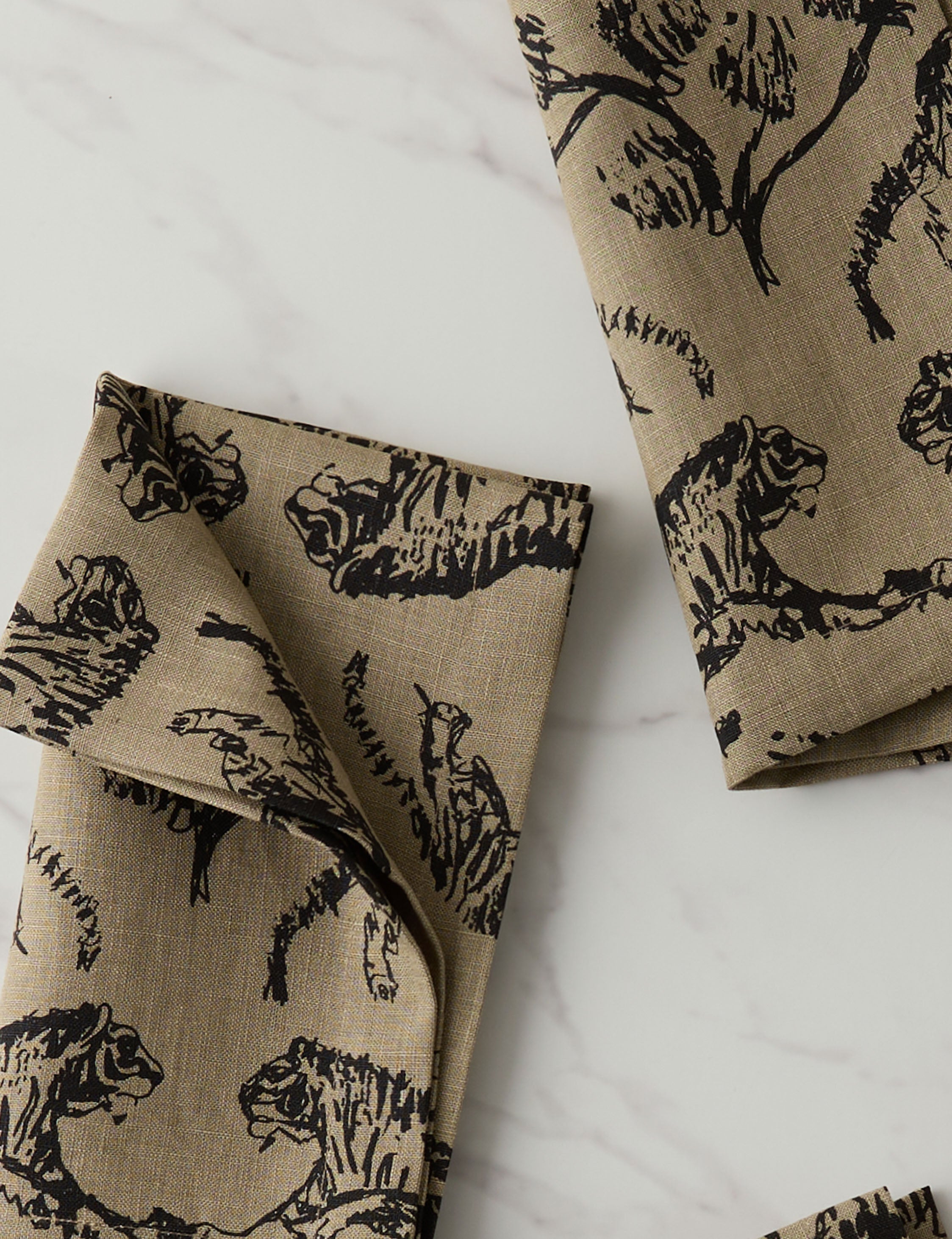 Lulu and Georgia Tiger Linen Napkins (Set of 4) by Sarah Sherman Samuel - view 7