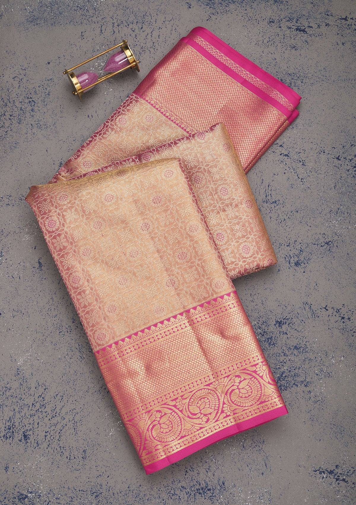 Koskii Baby Pink Zariwork Pure Silk Saree – Women's