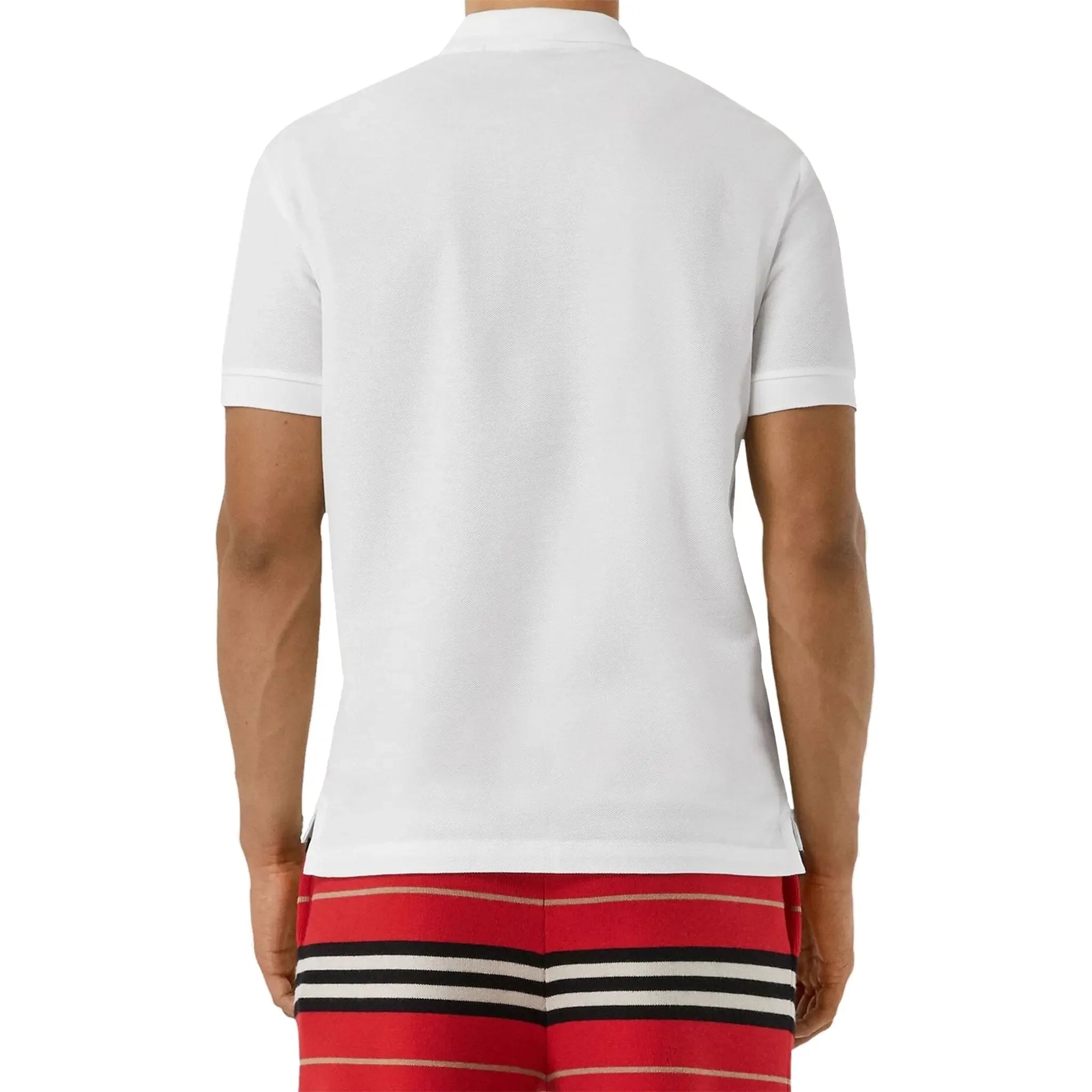Burberry Eddie Logo Pique Cotton White Polo Shirt - view 2