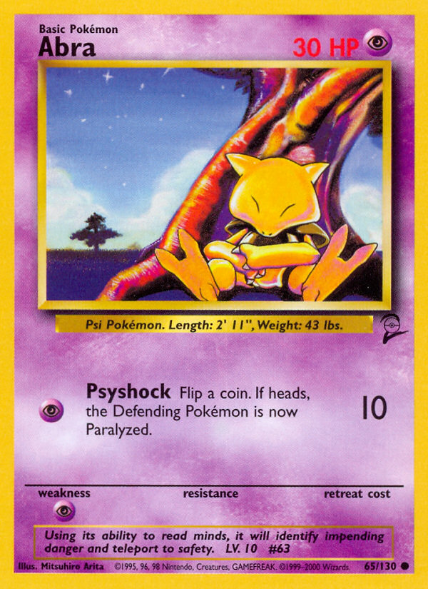 Common base4-65 non-holo – Pokémon Abra - 65/130 - Common [base4-65] [Non-Holo] - Abra - 65/130 - Common