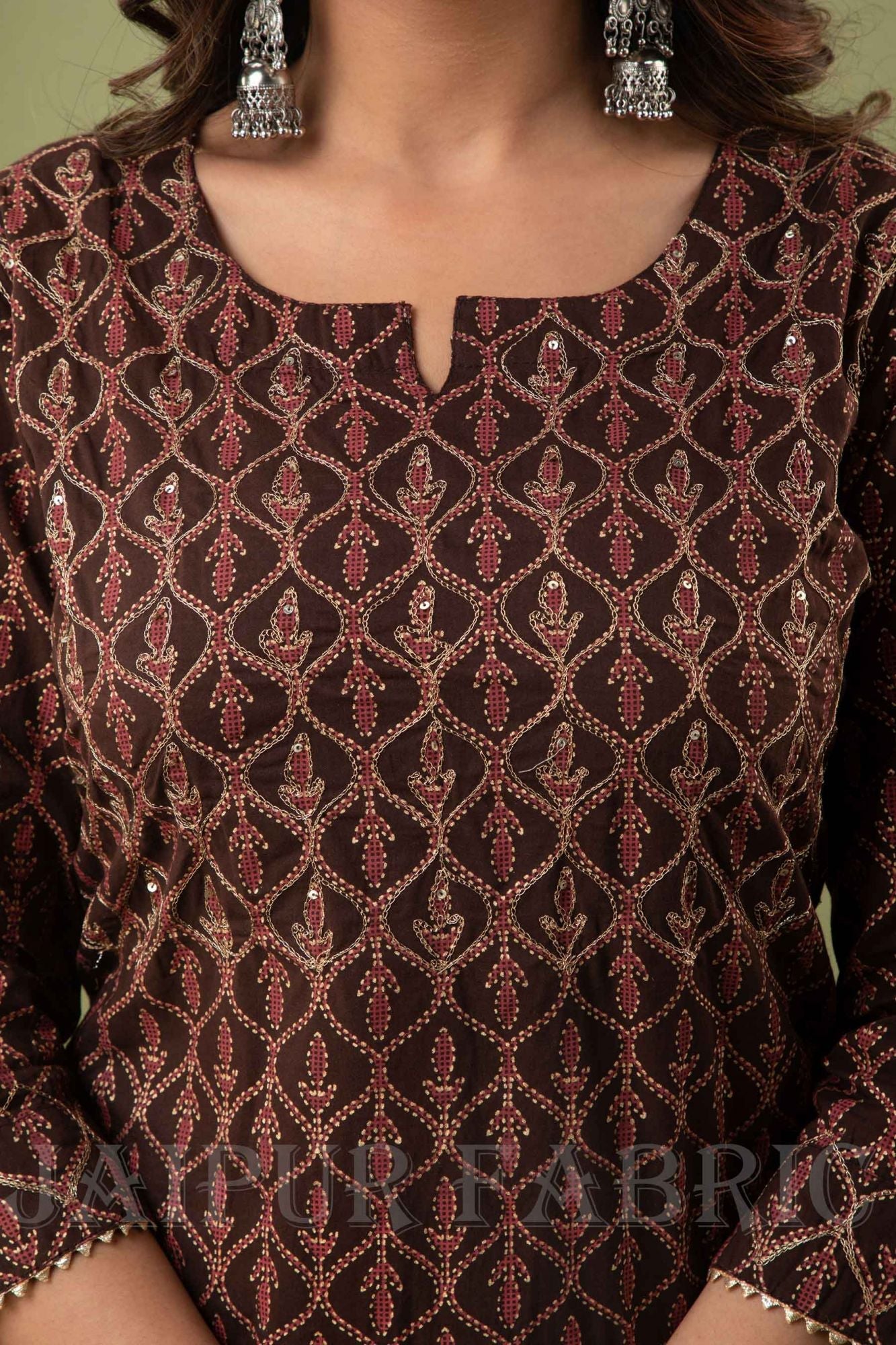 JaipurFabric® Women Cotton Brown Kurti - view 3