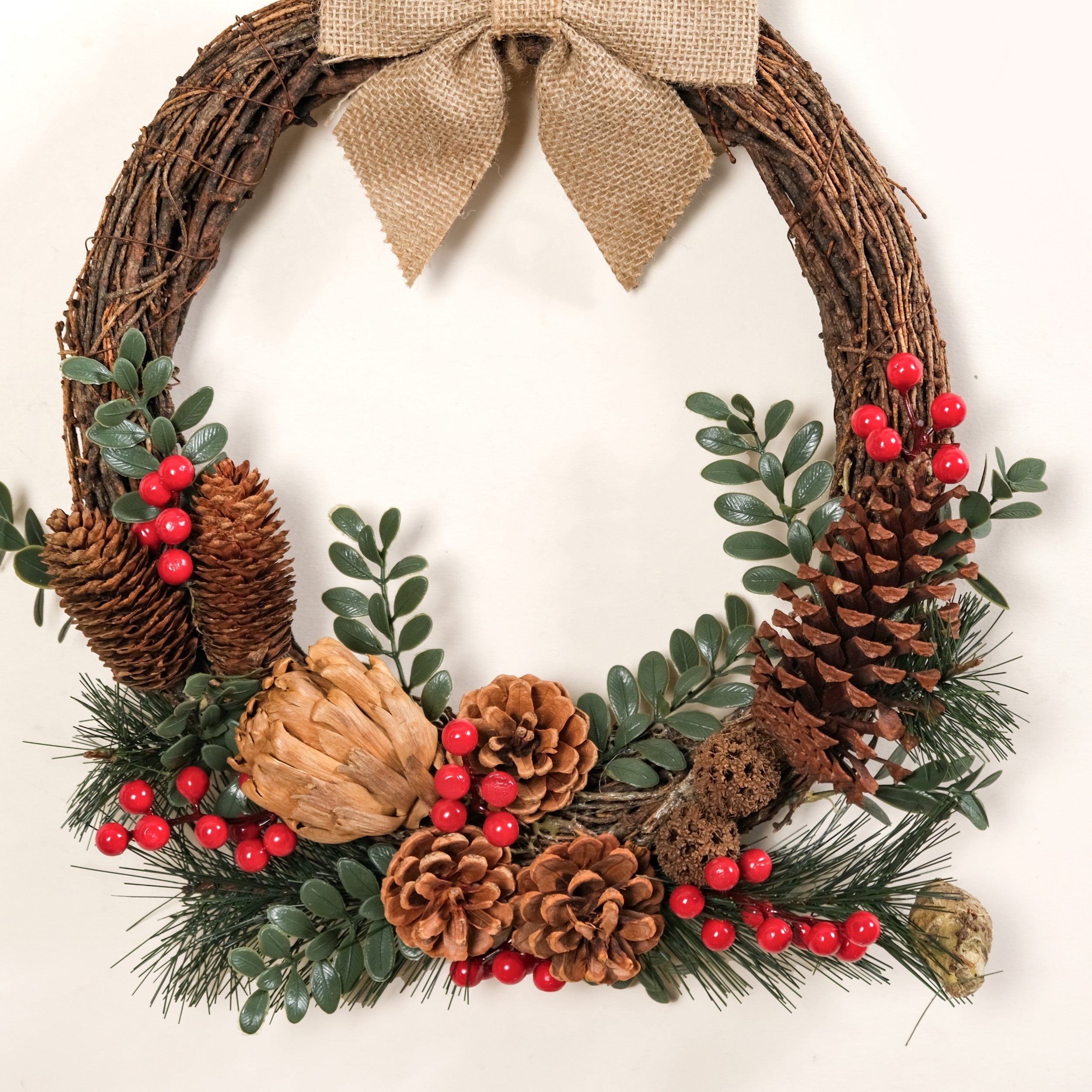 Nestasia Berry Bow Ecofriendly Decorative Festive Wreath - view 3