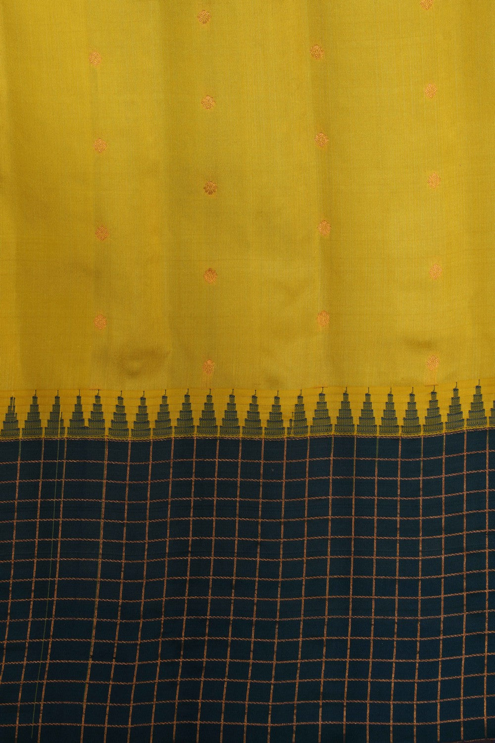 Kalanjali Gadwal Silk Yellow Saree – Women's - view 2