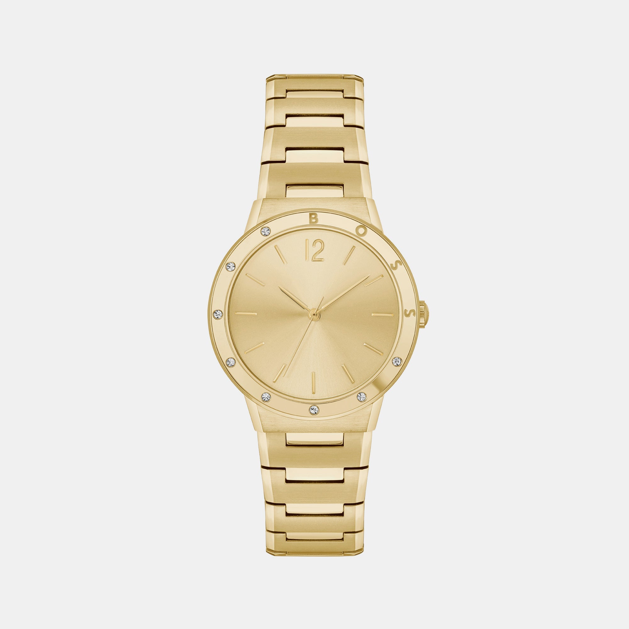 Boss Breath Women Quartz Gold Dial Analog Stainless Steel Watch 1502715