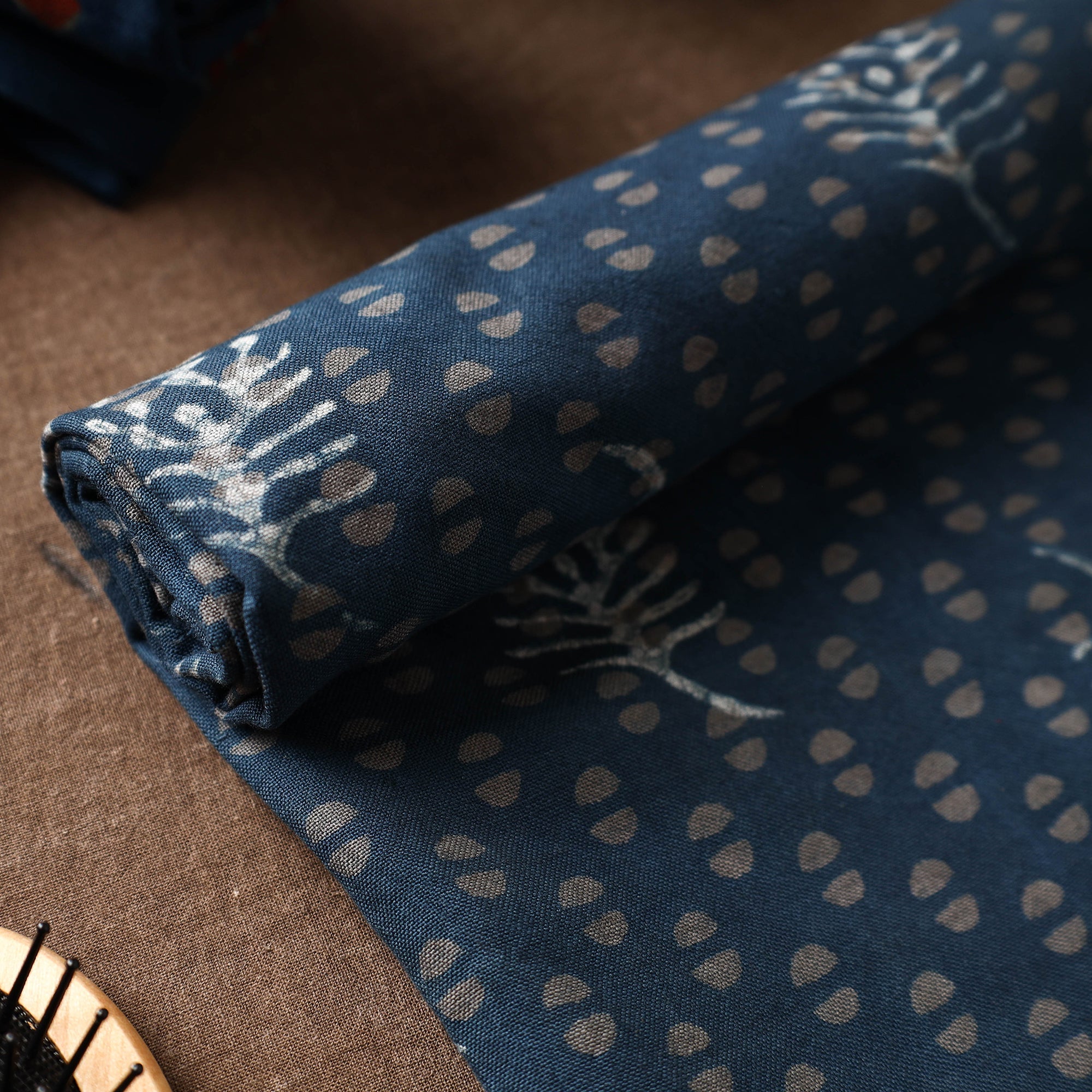 ITOKRI CRAFTS INITIATIVE Blue - Akola Block Printed Pure Handloom Cotton Towel - view 2