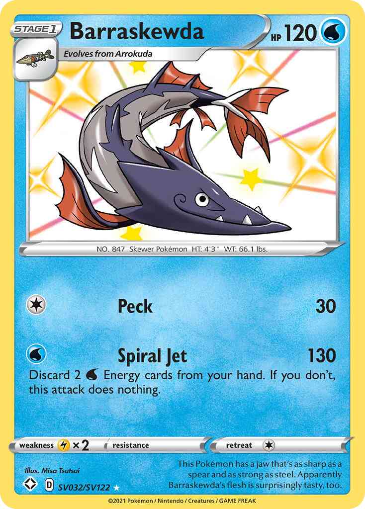 Rare shiny swsh45sv-sv032 – Pokémon Barraskewda - SV032/SV122 - Rare Shiny [swsh45sv-SV032] [Holo]