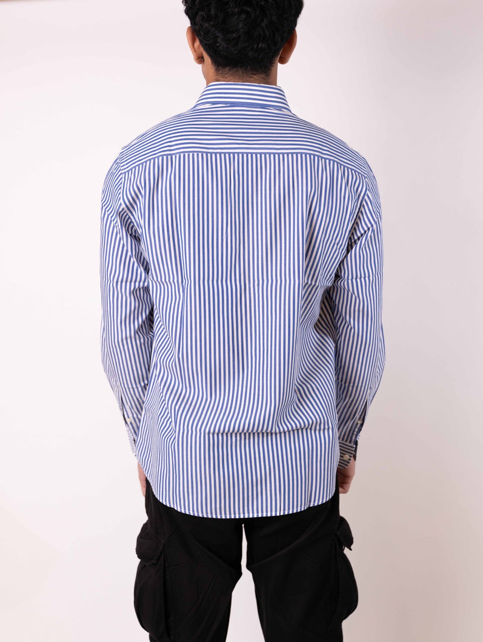 Zodiac Barboni Navy Striped Full Sleeve Tailored Fit Shirt - view 2