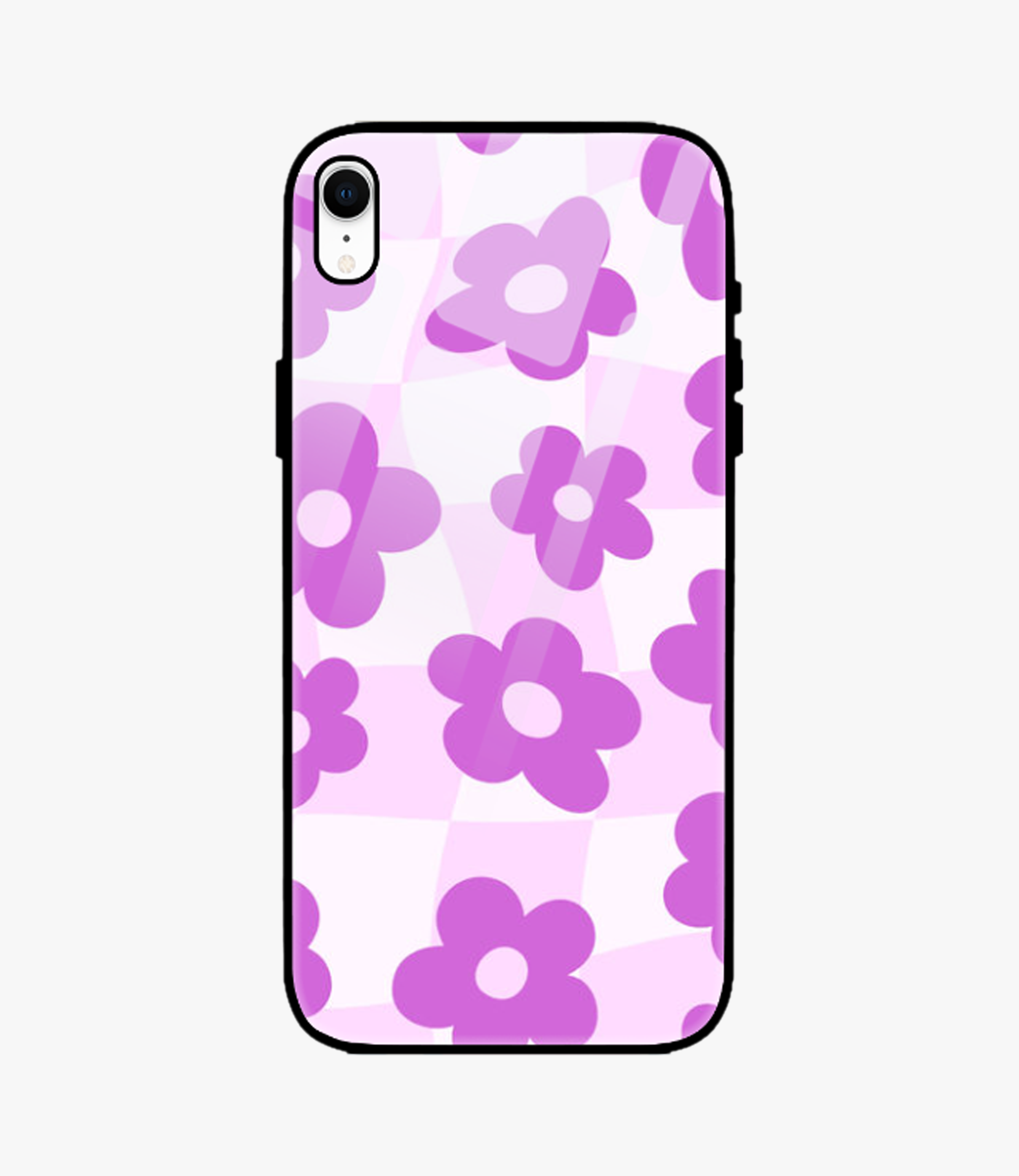 The Case Company Groovy Purple Floral Glass Case for iPhone XR