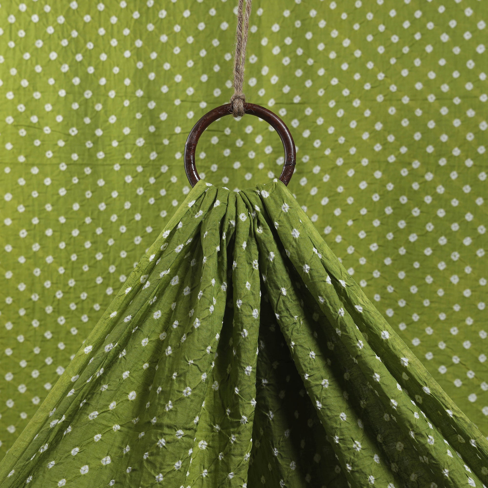 KACHCHH JI CHHAAP Green - Kutch Tie-Dye Cotton Bandhani Fabric 23