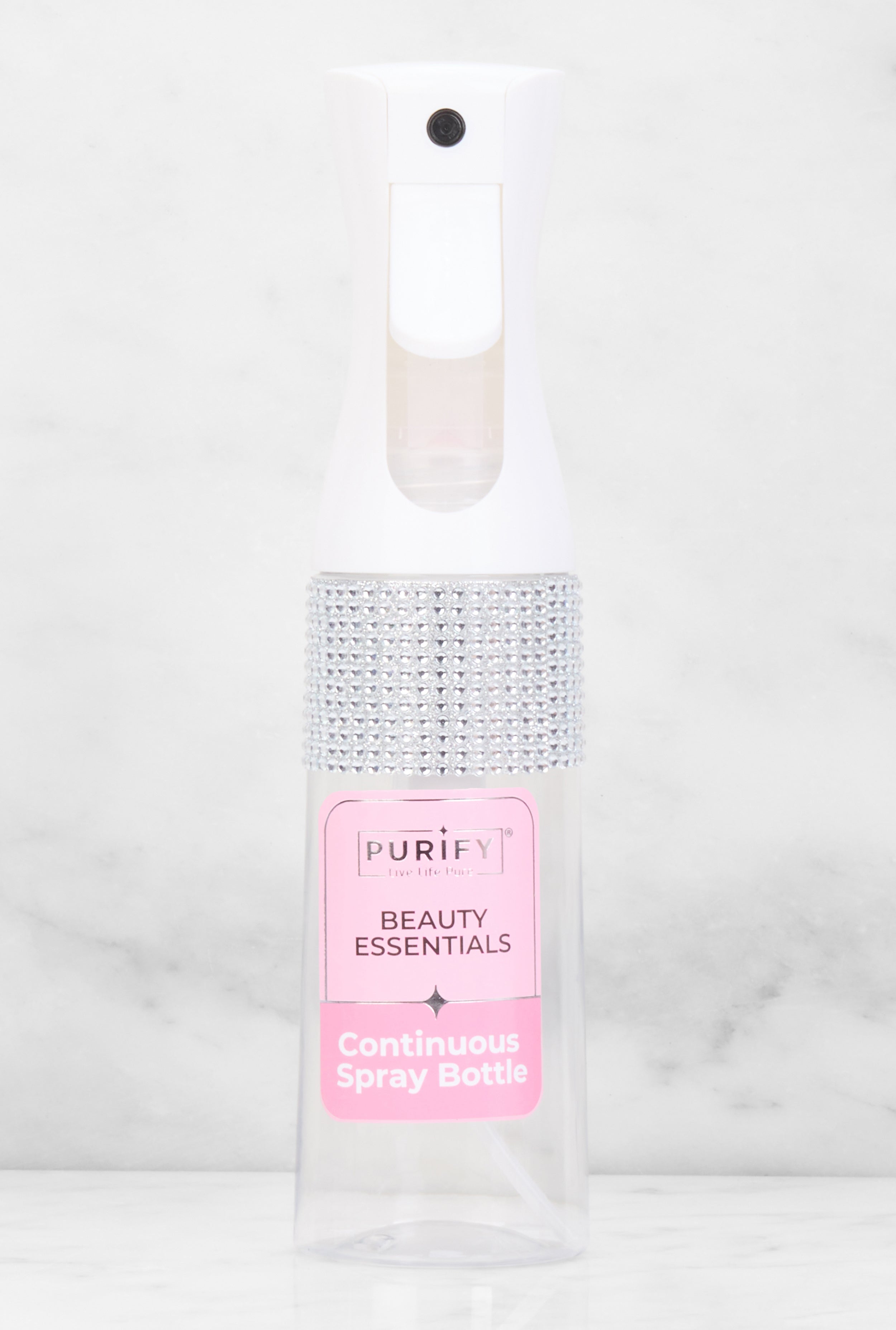 Rainbow Shops Rhinestone Detail Continuous Clear Spray Bottle