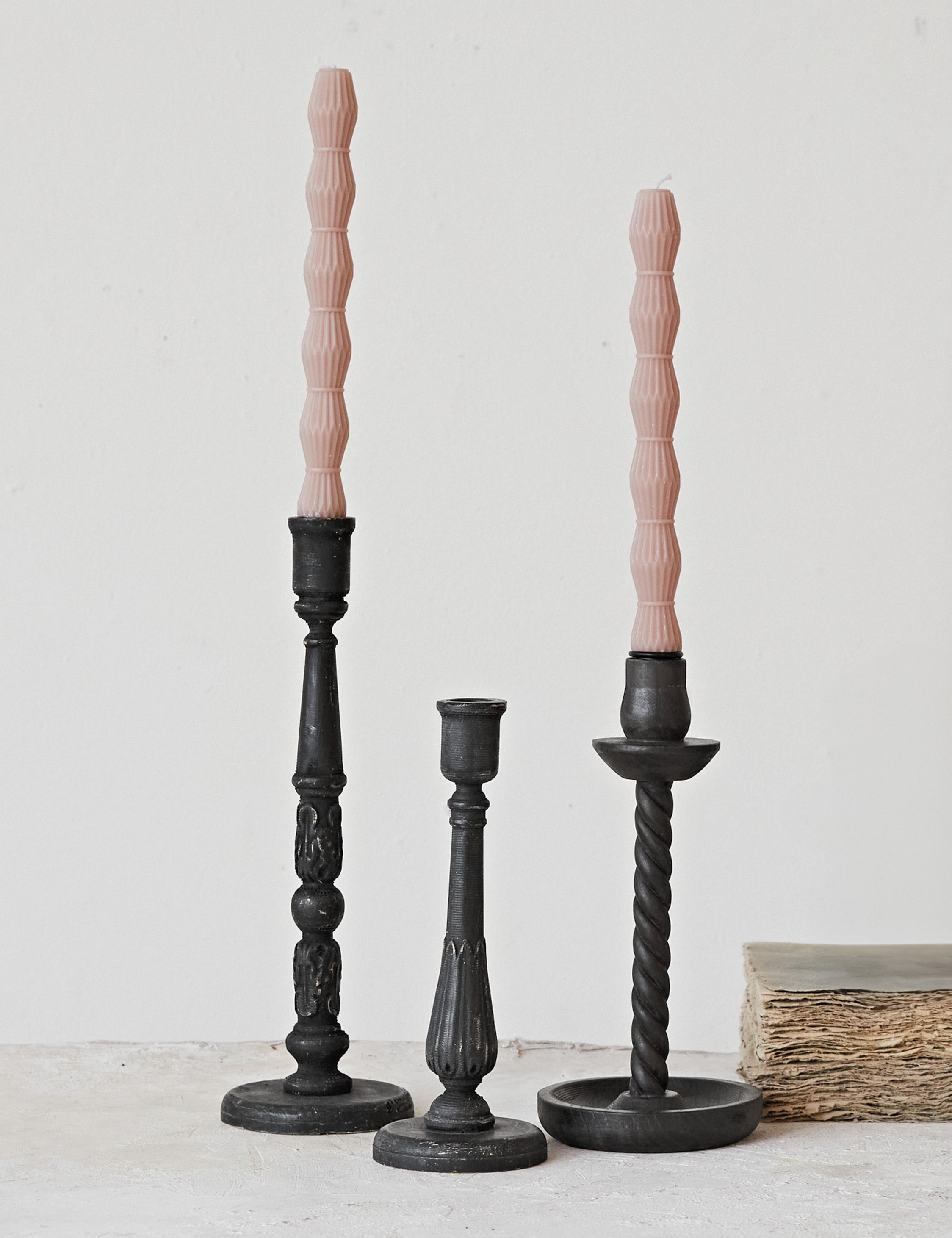 Lulu and Georgia Tenebre Taper Candle Holders (Set of 3)