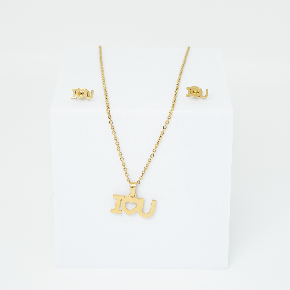 Branta I Love You Necklace and Earring Set For Women - view 2