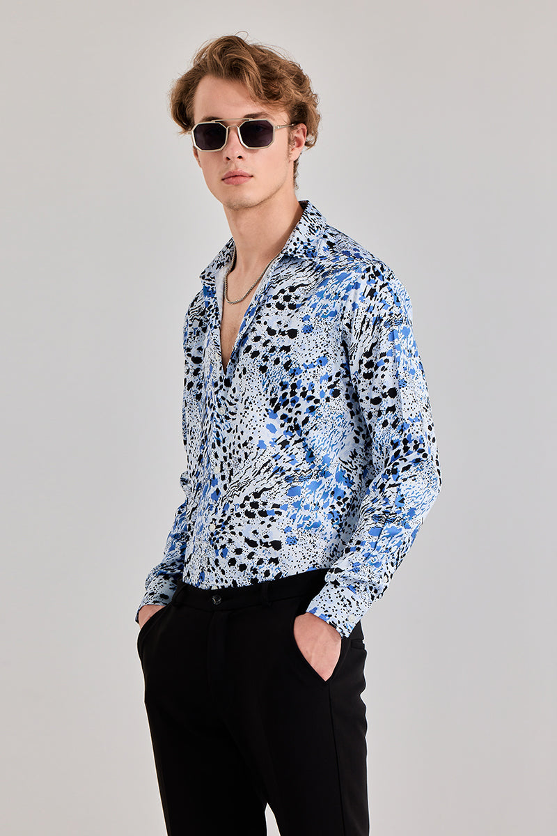 SNITCH Cheetard Blue Shirt - view 6