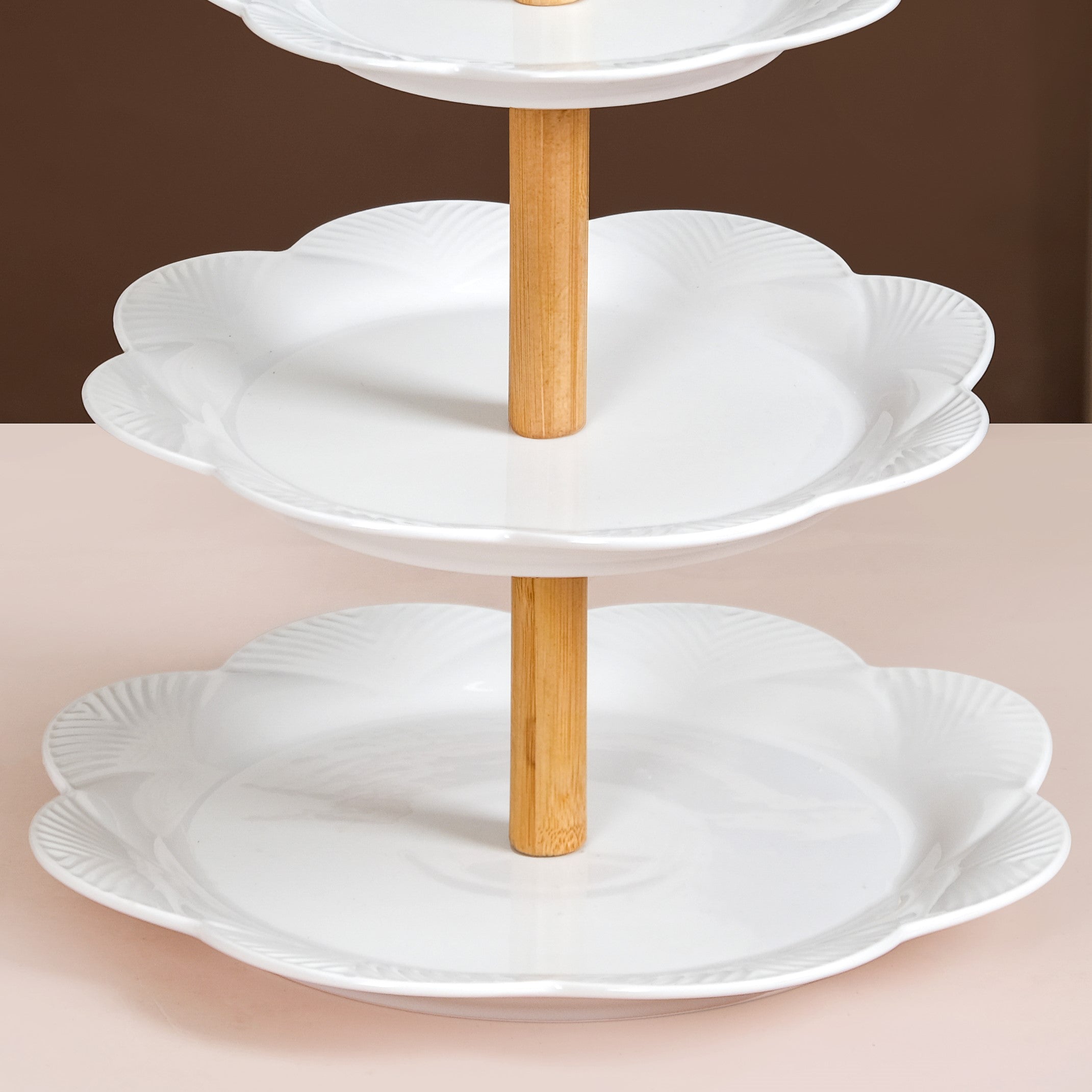 Nestasia Blanca White Ceramic 3 Tier Cake Stand - view 9