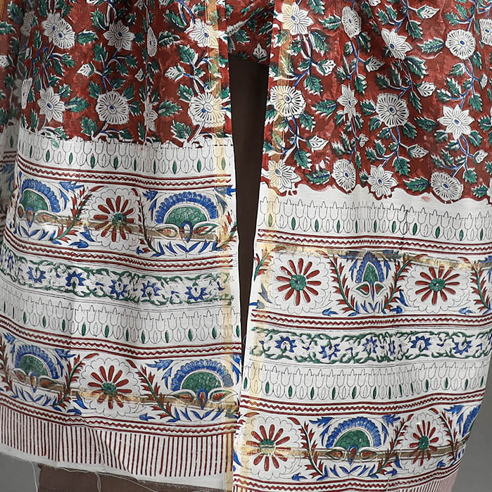 ARTISAN HAND BLOCK PRINTS Brown - Handloom Chanderi Silk Sanganeri Print Dupatta 07 - view 5