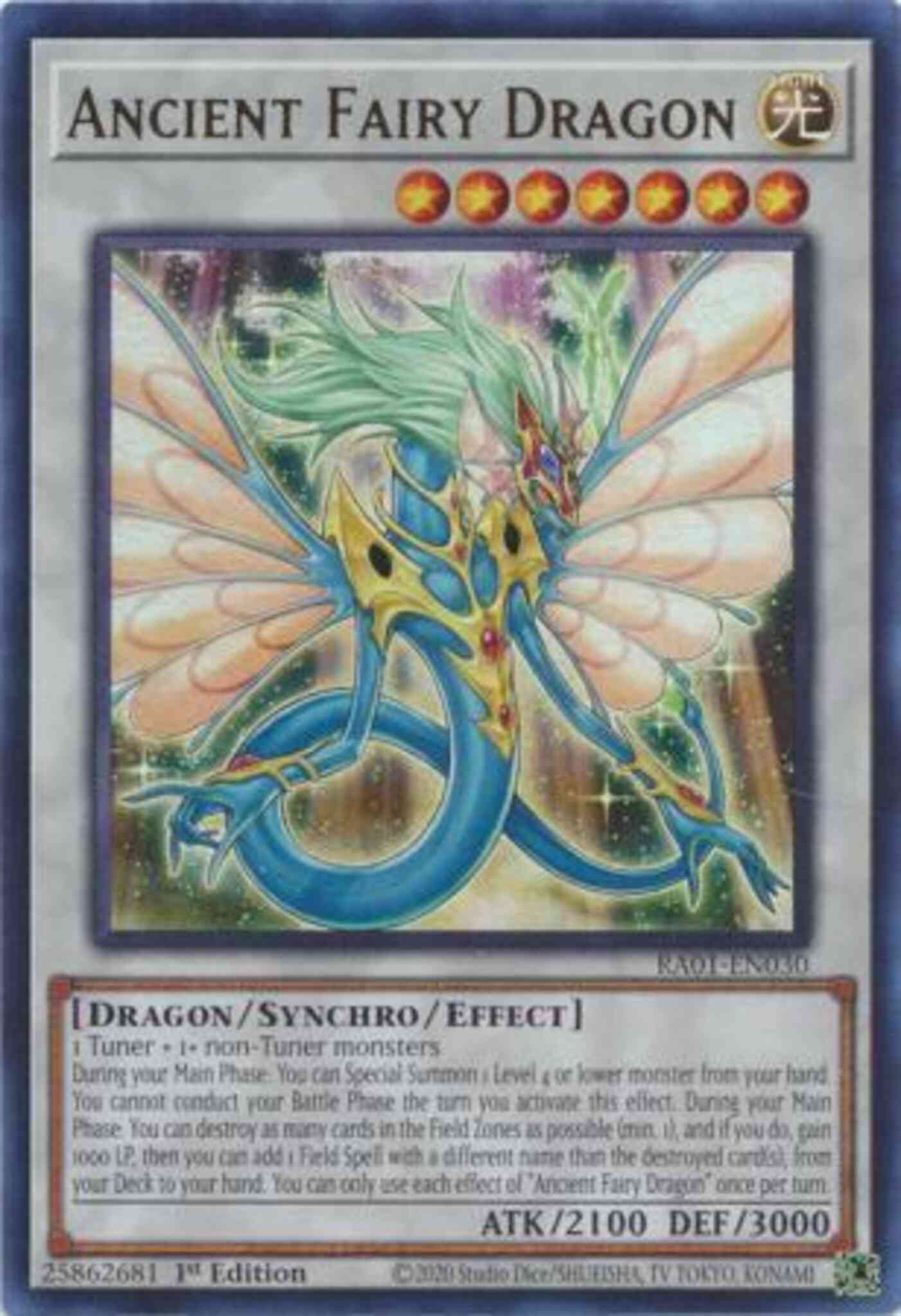 Yu-Gi-Oh! Ancient Fairy Dragon - RA01-EN030 - Ultra Rare - 1st Edition