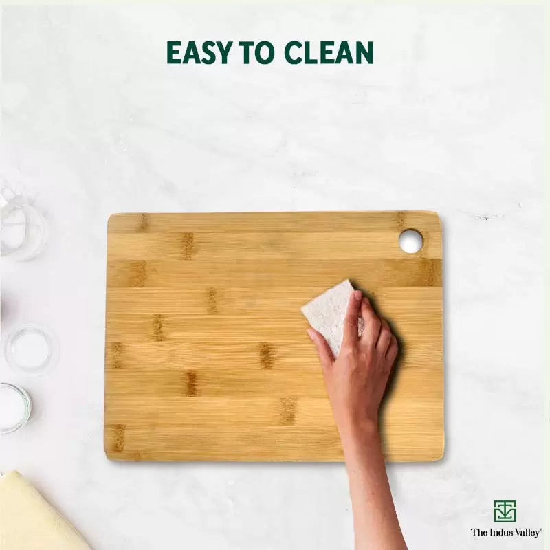 The Indus Valley 100% Natural Bamboo Wood Chopping/Cutting Board, Toxin-free, No Dye/Polish, Strong,Scratch Resistant 32cm in Length /21.7cm in Width - view 7