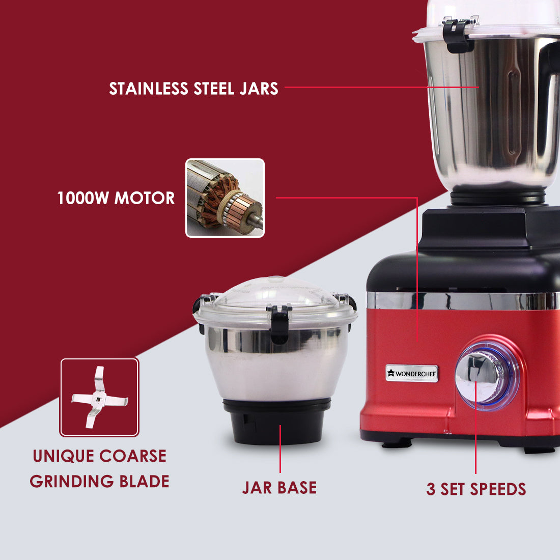Wonderchef Renewed Sumo Mixer Grinder | 1000W - view 12