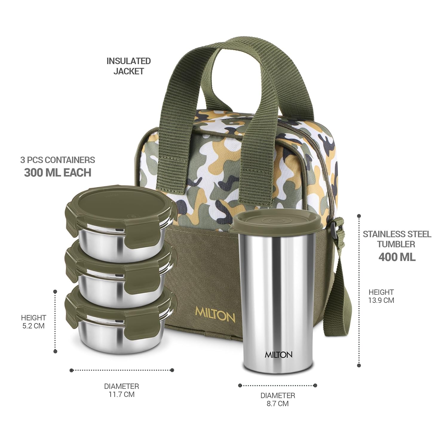 Camo Feast Stainless Steel Tiffin (Milton) - view 3