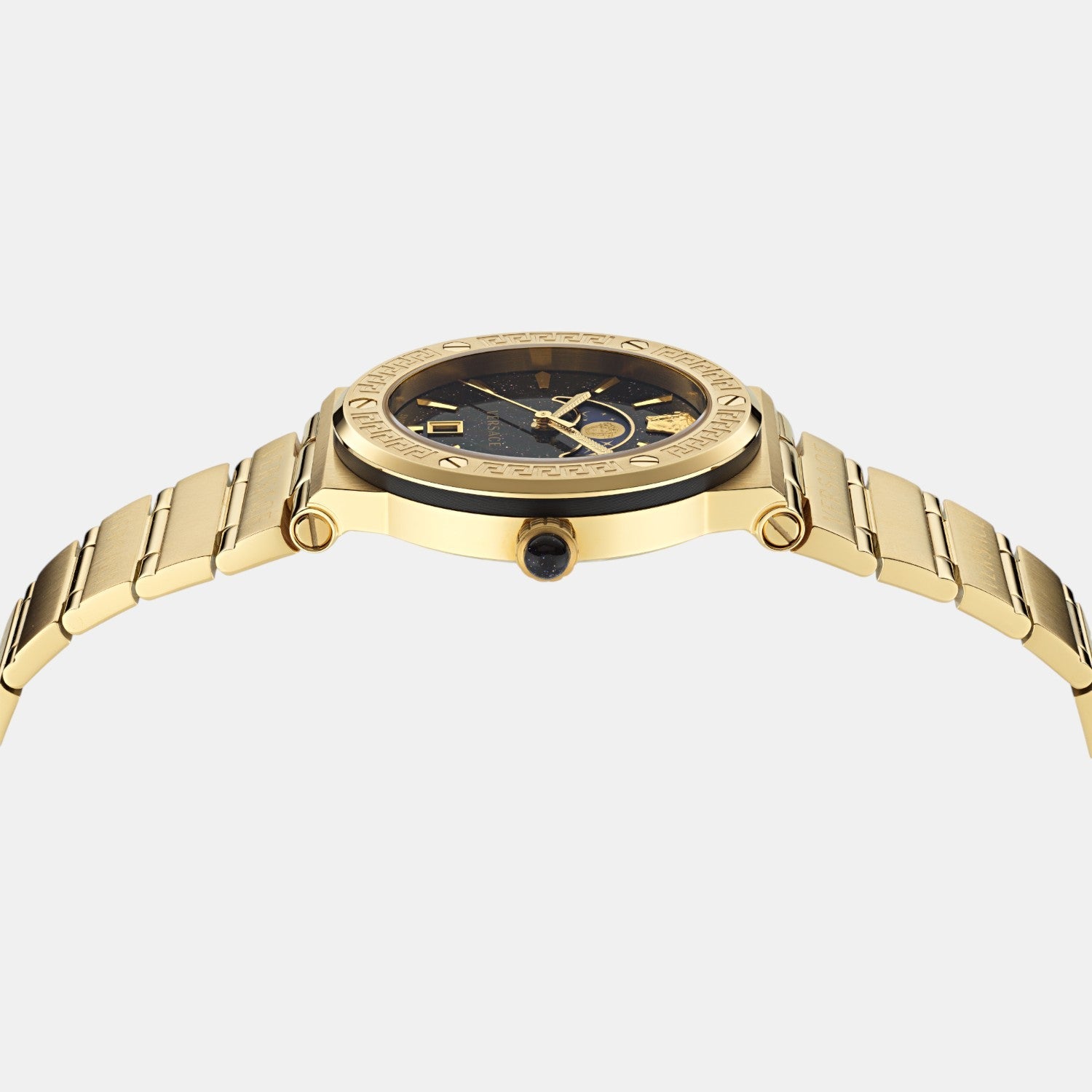 Versace Greca Logo Moonphase Unisex Quartz Black Dial Analog Stainless Steel Watch VE7G00323 - view 2