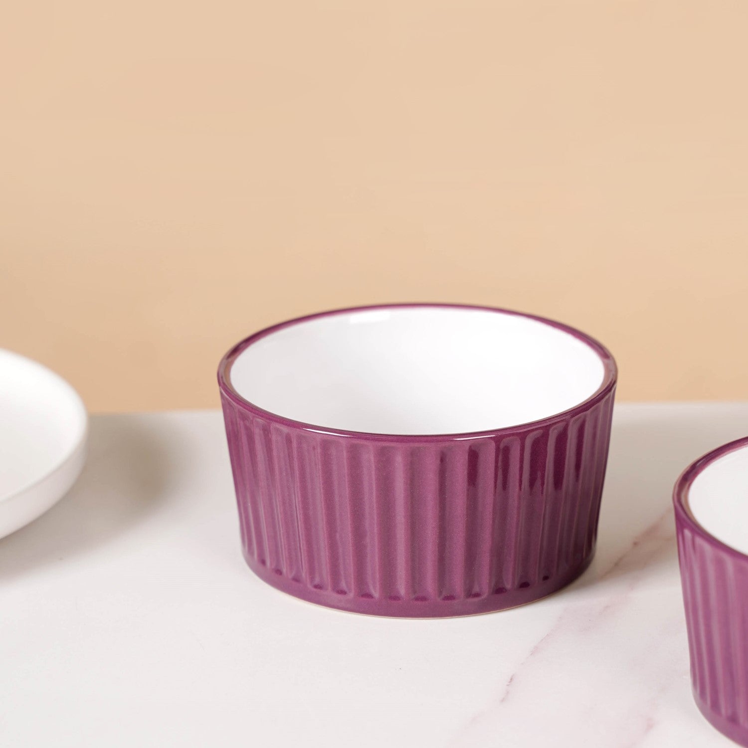 Nestasia Set of 6 Ceramic Cresta Snack Bowl Purple 400ml - view 8