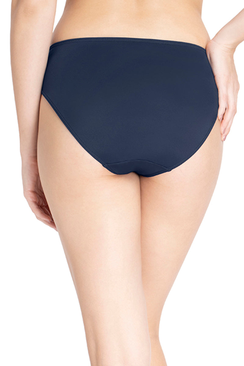 Amante Casual Chic Three-Fourth Coverage Low Rise Bikini Panty - Midnight-Red Obsession - view 2