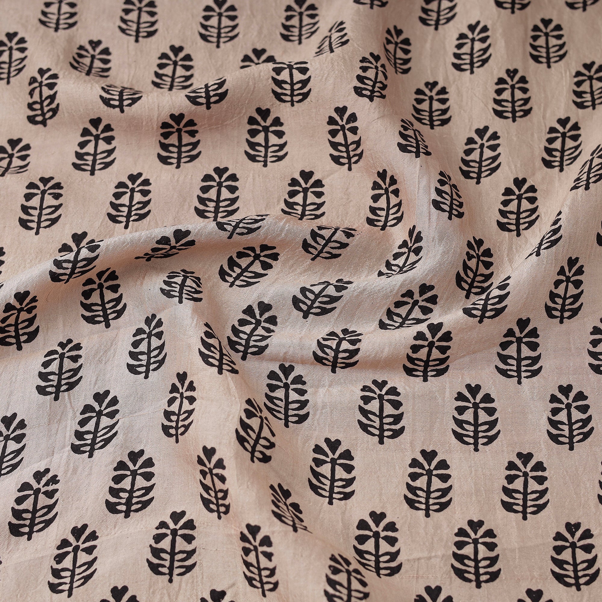 BAGH PRINTS BY UMAR FARUK KHATRI Beige - Mulberry Silk Bagh Print Fabric 16 - view 3