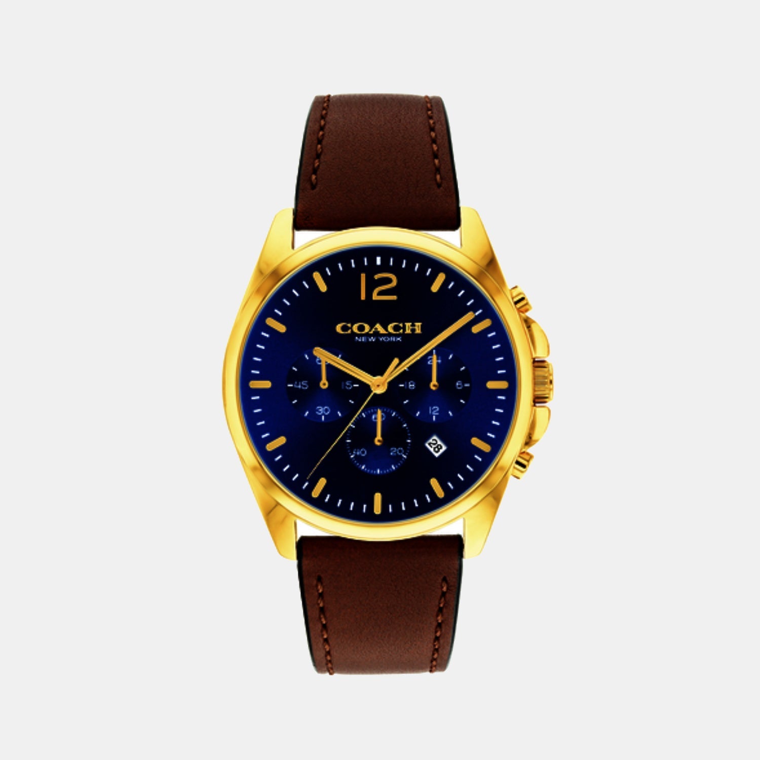 Coach Greyson Men Quartz Dark Blue Dial Chronograph Calf Watch 14602629