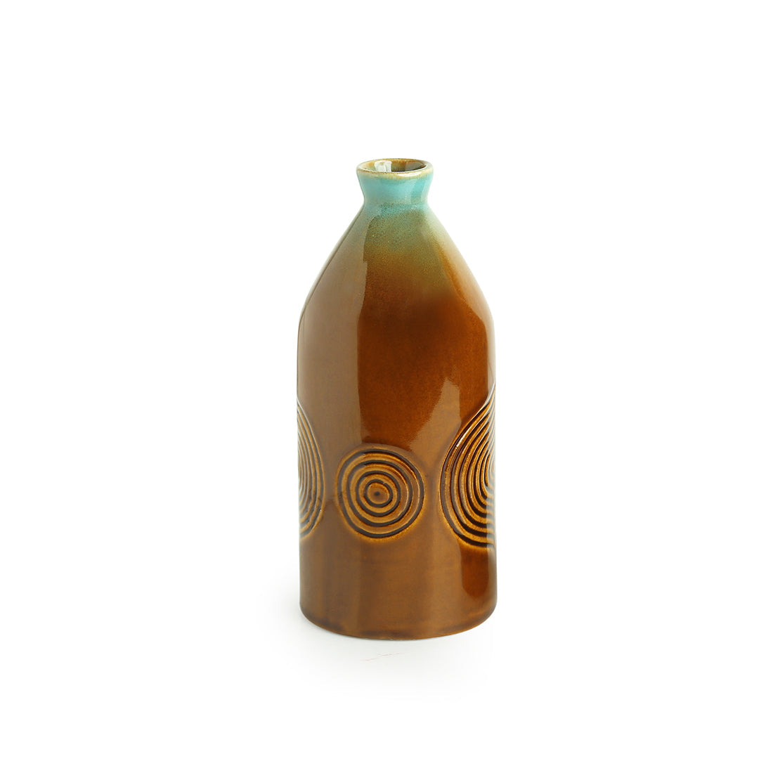 EXCLUSIVELANE 'Peacock Boulevard' Hand-Engraved Ceramic Vase (8 Inch) - view 4