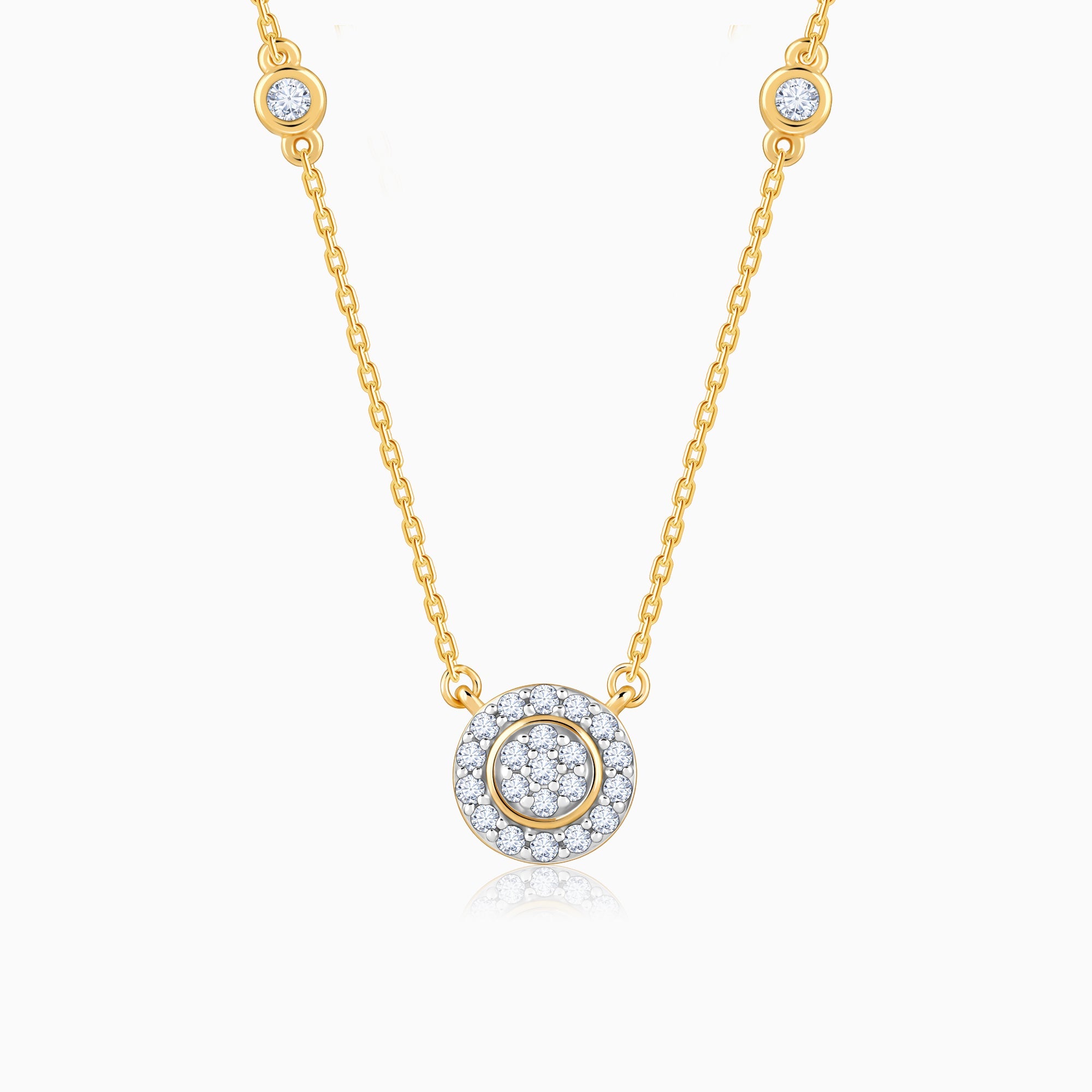 GIVA Jewellery Gold Zahra Diamond Necklace