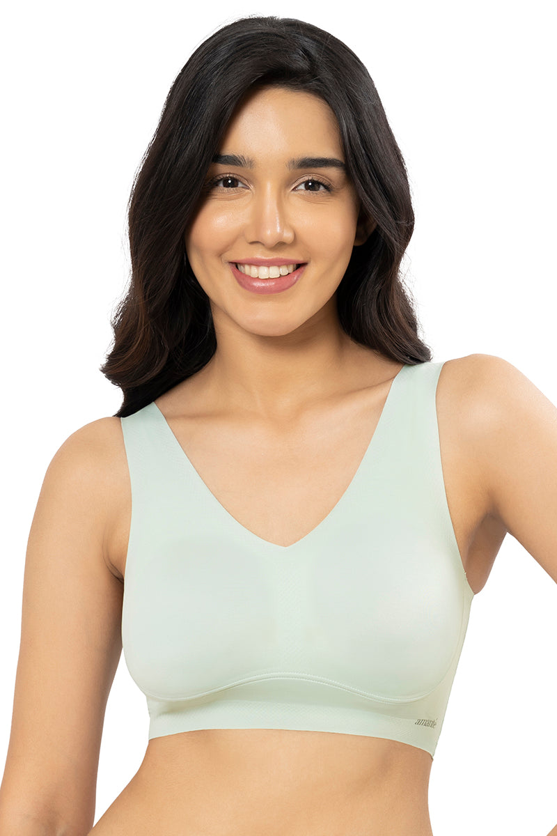Amante Skins Non Padded Non-Wired V-Neck Cami Bra - Seafoam