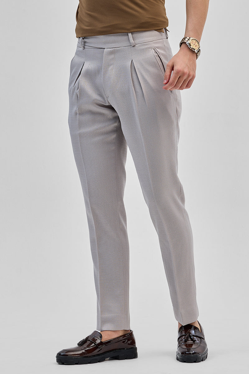 SNITCH Light Grey Relaxed Fit Korean Trousers