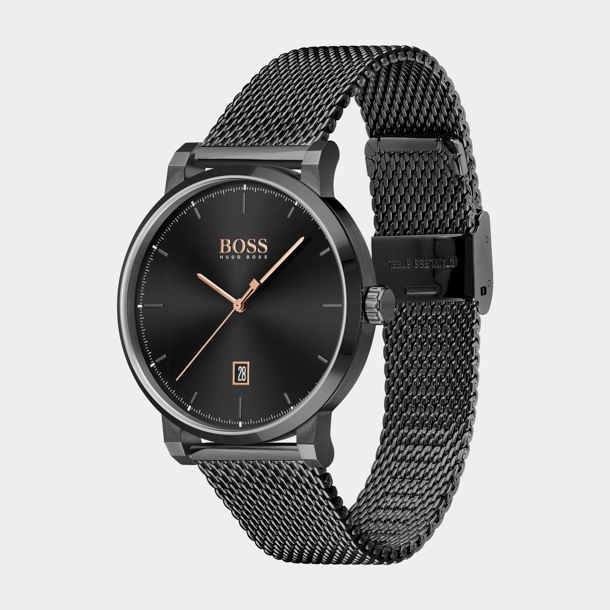 Boss Confidence Men Quartz Black Dial Analog Mesh Watch 1513810 - view 3